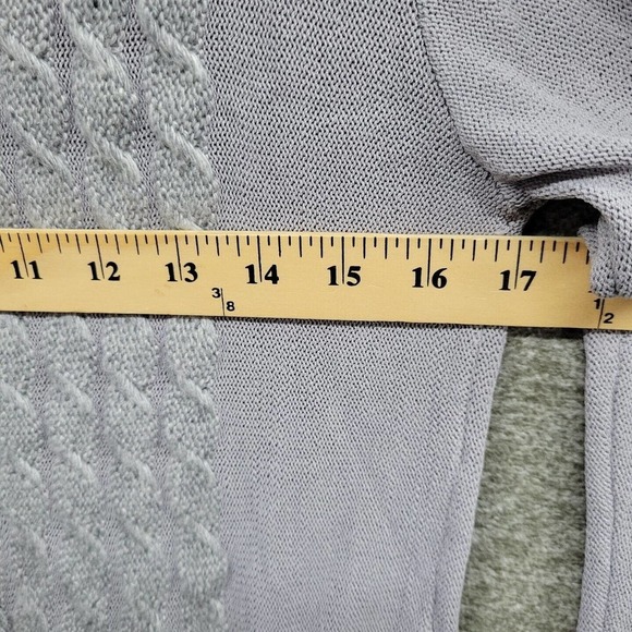 Lucy Paris Womens Large Gray Cable Knit Ribbed Turtle Neck Sweater NWT - Picture 7 of 13